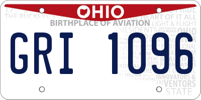 OH license plate GRI1096