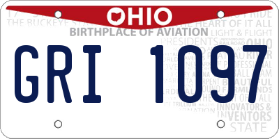 OH license plate GRI1097
