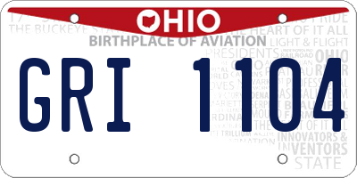 OH license plate GRI1104
