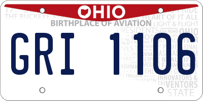 OH license plate GRI1106