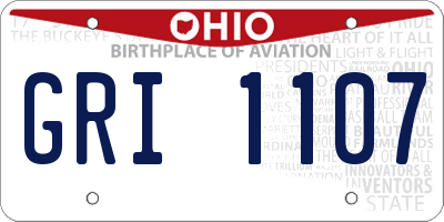 OH license plate GRI1107