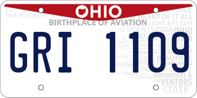 OH license plate GRI1109