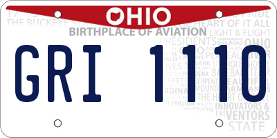 OH license plate GRI1110