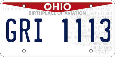 OH license plate GRI1113
