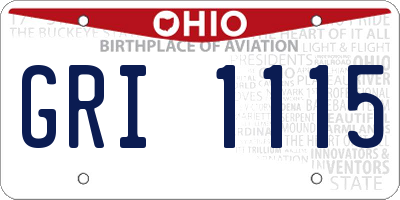 OH license plate GRI1115