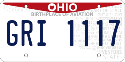 OH license plate GRI1117