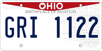 OH license plate GRI1122