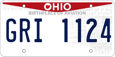 OH license plate GRI1124