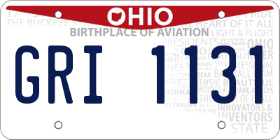 OH license plate GRI1131