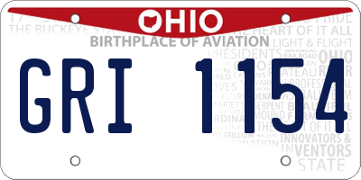 OH license plate GRI1154