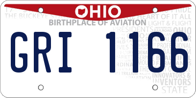 OH license plate GRI1166