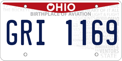 OH license plate GRI1169