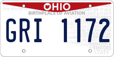 OH license plate GRI1172