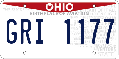 OH license plate GRI1177