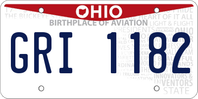OH license plate GRI1182