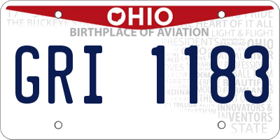 OH license plate GRI1183