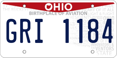 OH license plate GRI1184