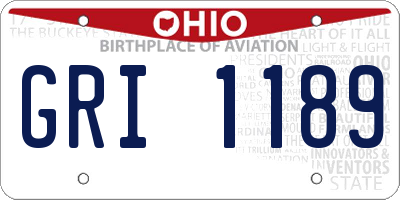 OH license plate GRI1189