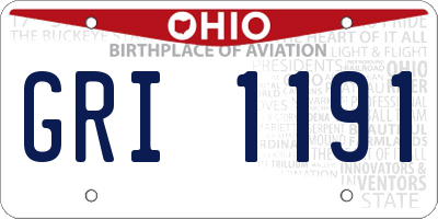 OH license plate GRI1191
