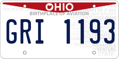 OH license plate GRI1193