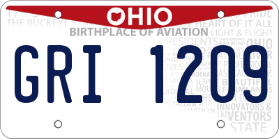 OH license plate GRI1209