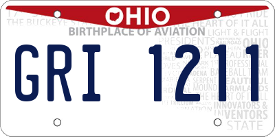 OH license plate GRI1211