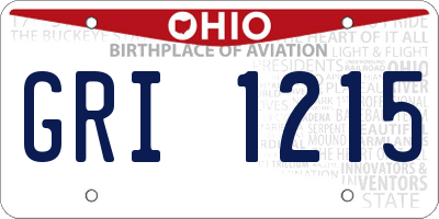 OH license plate GRI1215