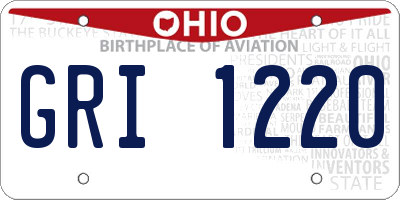OH license plate GRI1220