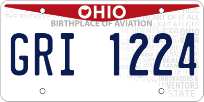 OH license plate GRI1224