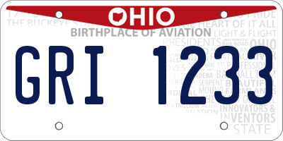 OH license plate GRI1233
