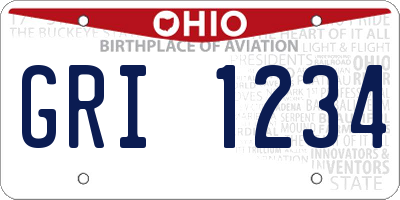 OH license plate GRI1234