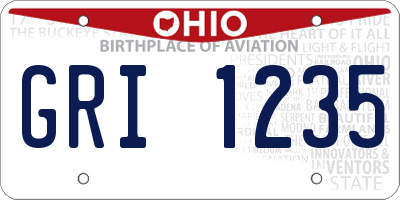 OH license plate GRI1235