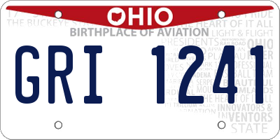 OH license plate GRI1241