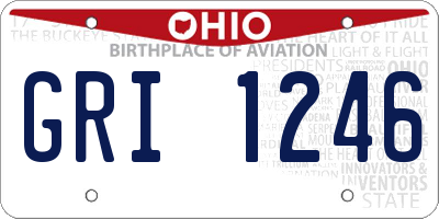OH license plate GRI1246