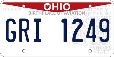OH license plate GRI1249