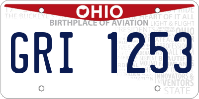 OH license plate GRI1253
