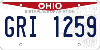 OH license plate GRI1259