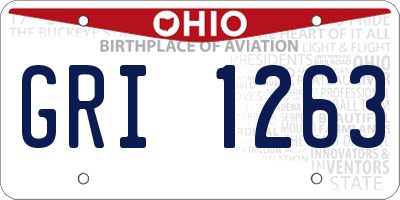 OH license plate GRI1263