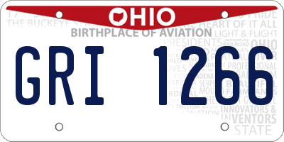 OH license plate GRI1266