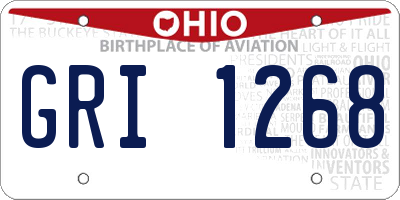 OH license plate GRI1268