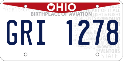 OH license plate GRI1278