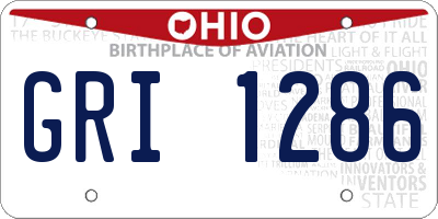 OH license plate GRI1286