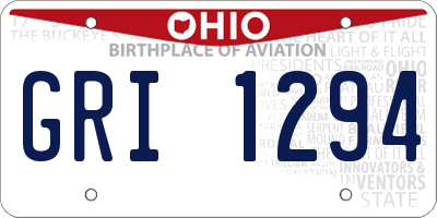 OH license plate GRI1294