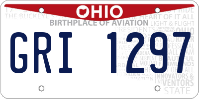 OH license plate GRI1297