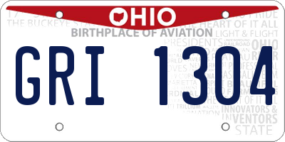 OH license plate GRI1304