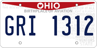 OH license plate GRI1312