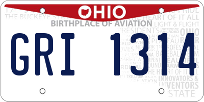 OH license plate GRI1314