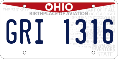 OH license plate GRI1316