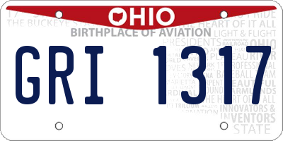 OH license plate GRI1317