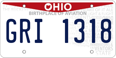 OH license plate GRI1318